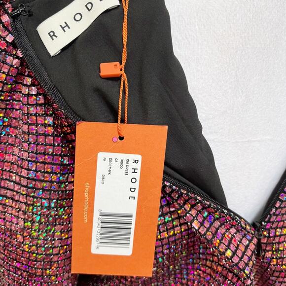 Rhode Isa Sequin Mini Dress 8 Purple NWT - Picture 8 of 8